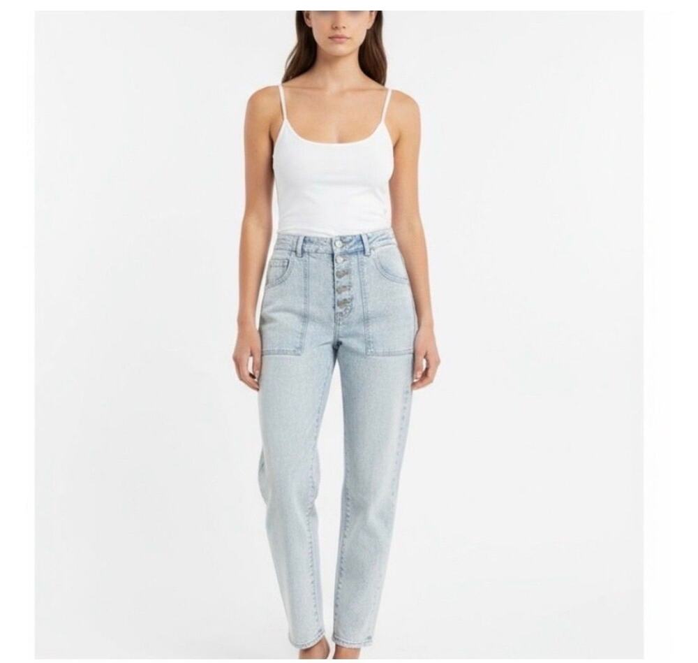 Veronica Beard Arya High Rise Utility Straight Leg Jeans Size 27